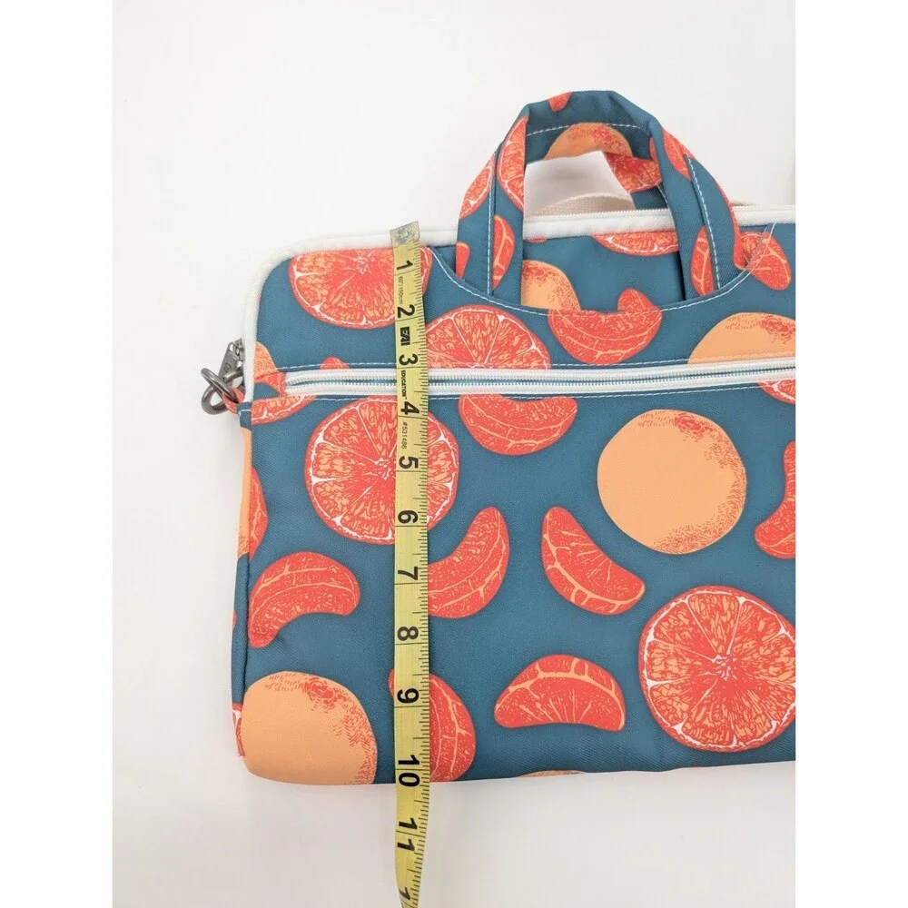 Canvaslove Teal with Oranges Fruit Colorful Laptop Office Shoulder Bag 14